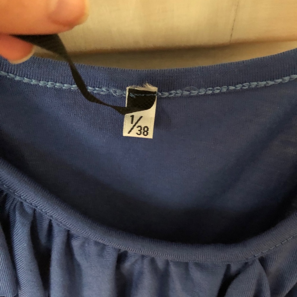 47 Street Blue Ruffled Tank - Picture 3 of 4